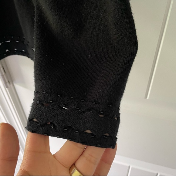 Vintage Bonnie and bill silk blend beaded black sweater - Picture 5 of 7